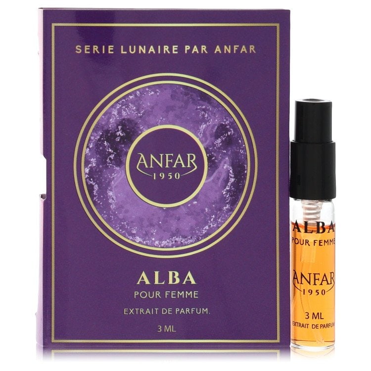 (sample) Anfar Alba Perfume By Anfar Vial: (sample) Anfar Alba Perfume By Anfar Vial This listing features (sample) Anfar Alba Perfume By Anfar Vial. Item specifics are provided below. Item Specifics: Brand: Anfar Size: 0.1 oz Vial Grams: