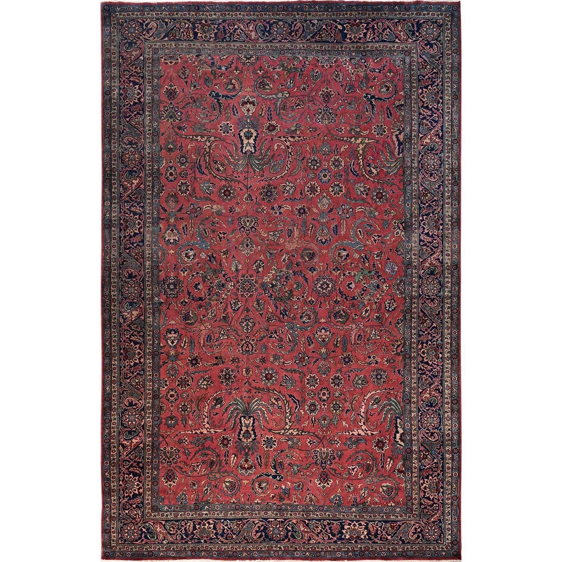 Oriental 13'2"x20'8" Red XL Rug Antique Turkish Isparta Wool Hand Knotted (1 of 12)