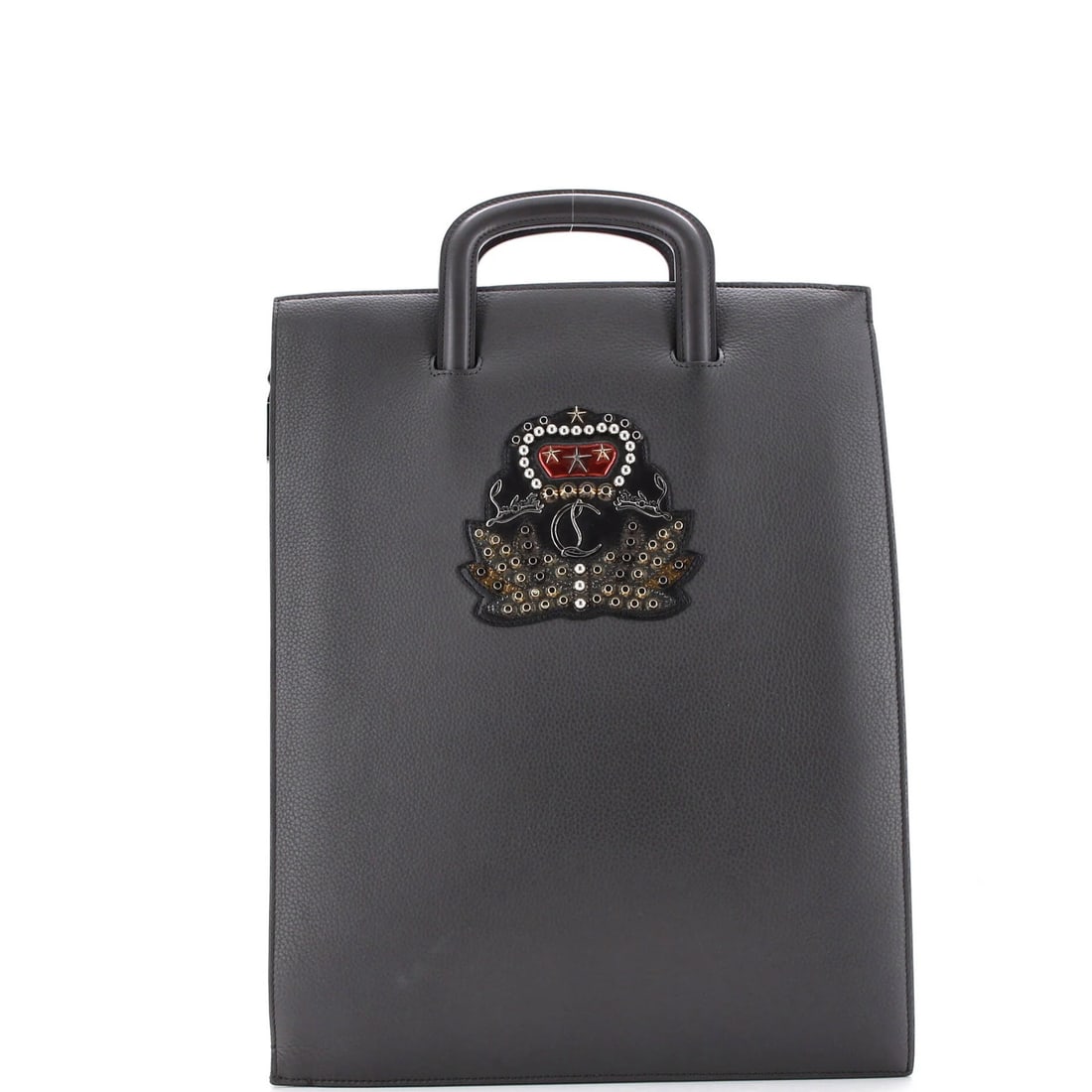 Large Christian Louboutin Trictrac Portfolio Bag Embroidered Studded Leather: Large Christian Louboutin Trictrac Portfolio Bag Embroidered Studded Leather This listing features Large Christian Louboutin Trictrac Portfolio Bag Embroidered Studded Leather. Item specifics are