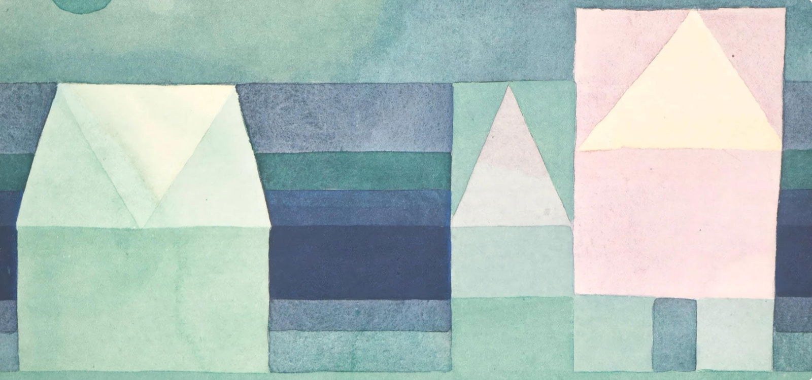 1964 - Paul Klee - Drei Hauser Grun violette Stafung - 12 aquarelles - Lithograph and Pochoir - 2