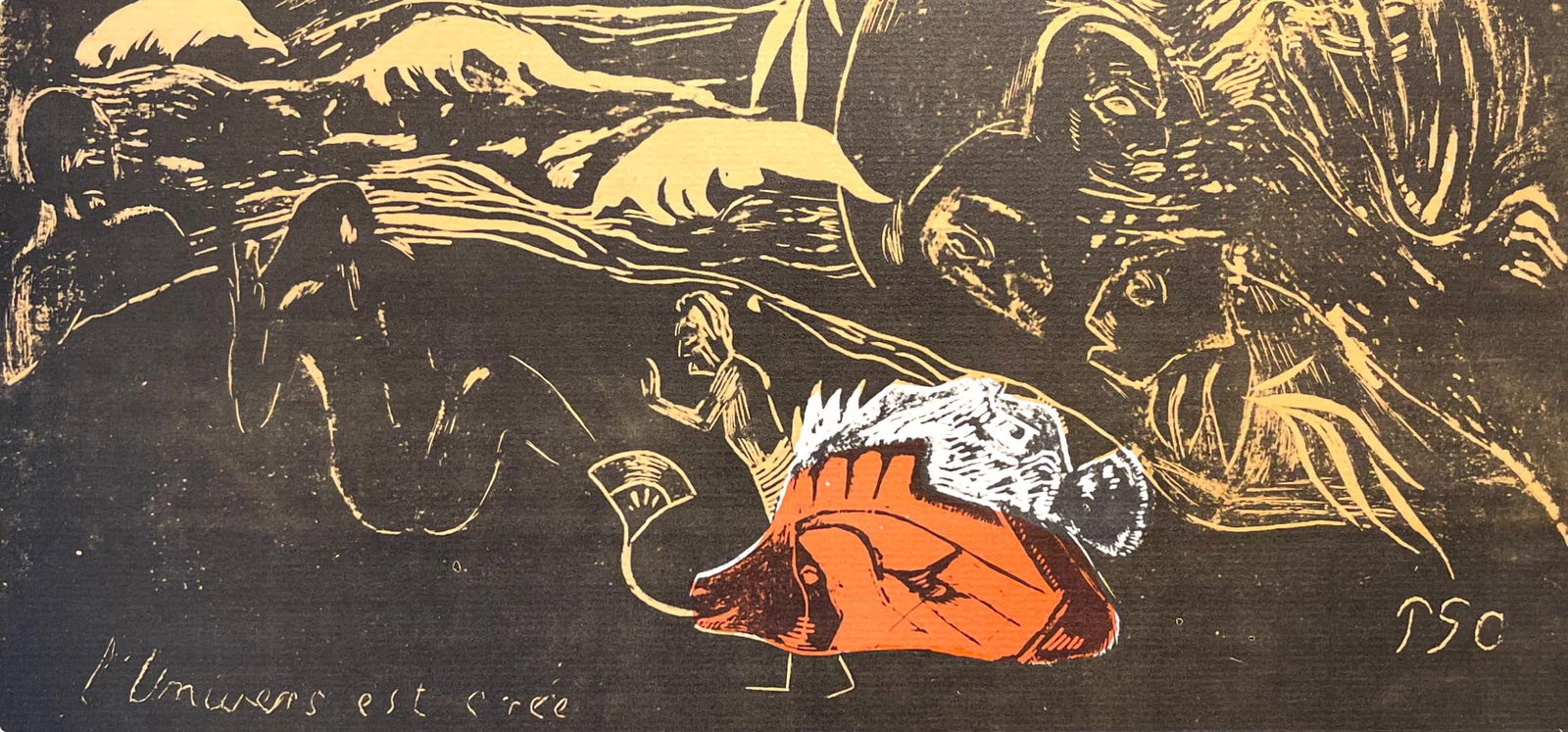 Woodcut - Paul Gauguin - The Creation of the Universe (L'Univers est cr) - 2