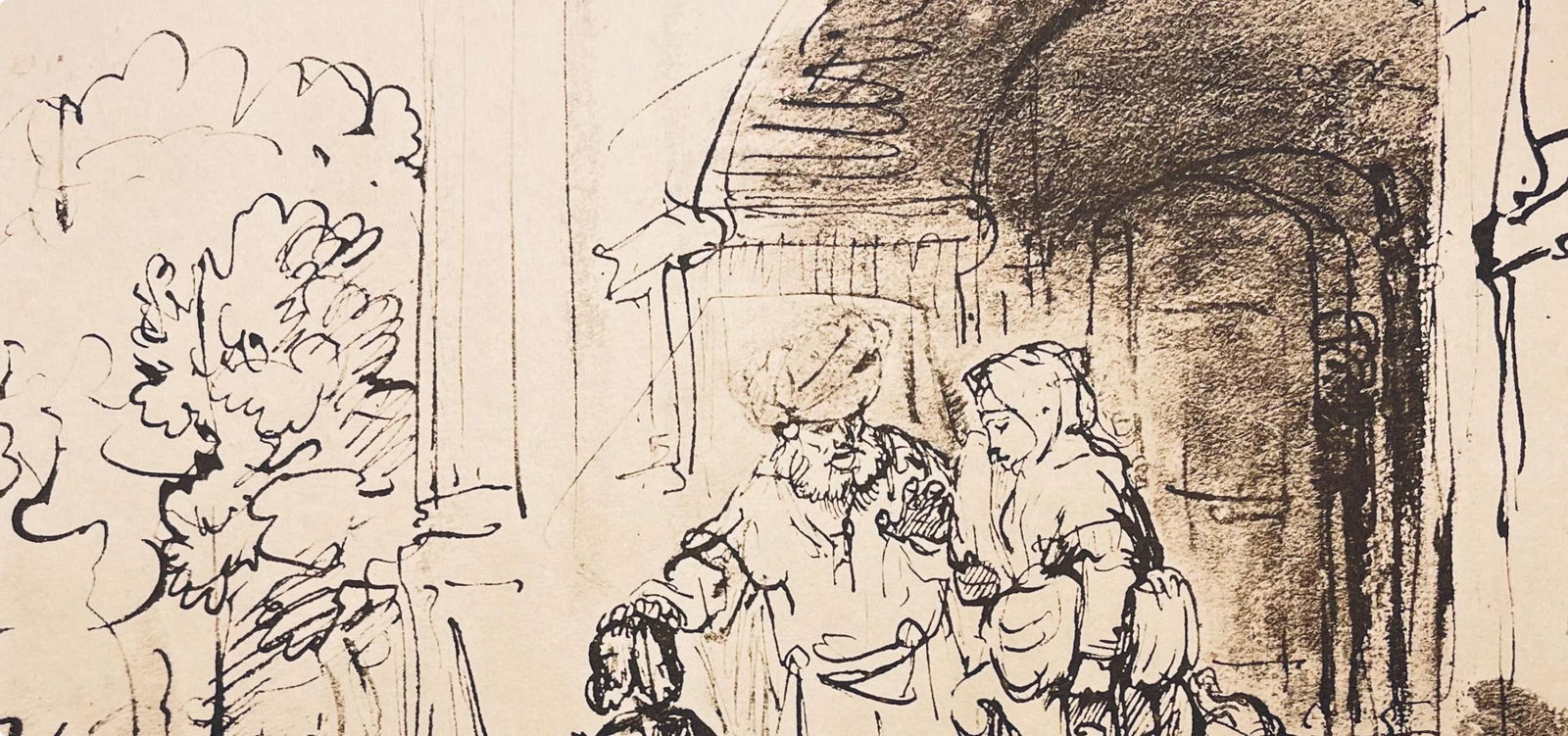 Collotype - Rembrandt van Rijn - Abraham Sending Away Hagar - Drawings from the Bible - 4