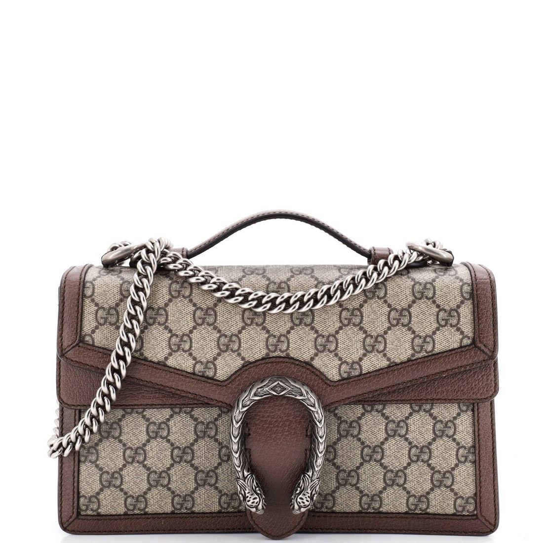 Small Gucci Dionysus Top Handle Chain Bag GG Coated Canvas: Small Gucci Dionysus Top Handle Chain Bag GG Coated Canvas This listing features Small Gucci Dionysus Top Handle Chain Bag GG Coated Canvas. Item specifics are provided below. Item Specifics: Brand: