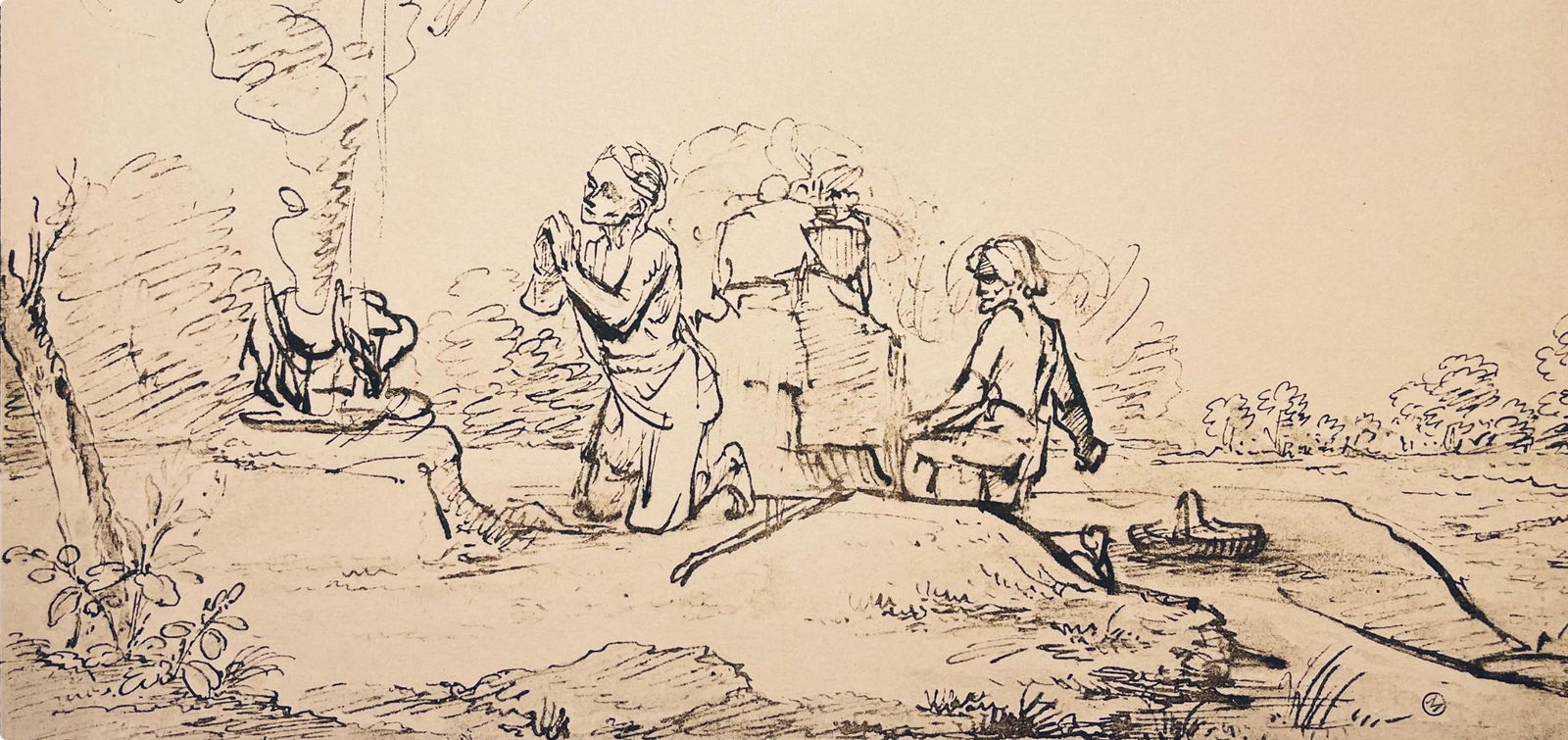 Collotype - Rembrandt van Rijn - The Offerings of Cain and Abel - Rembrandt - Drawings from the - 2