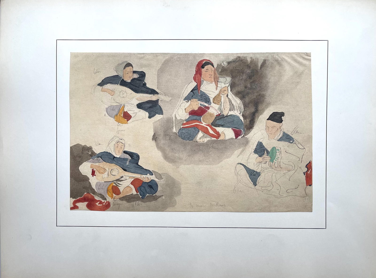 Lithograph - Eugne Delacroix - Composition - Trente et un Dessins et Aquarelles du Maroc - 6