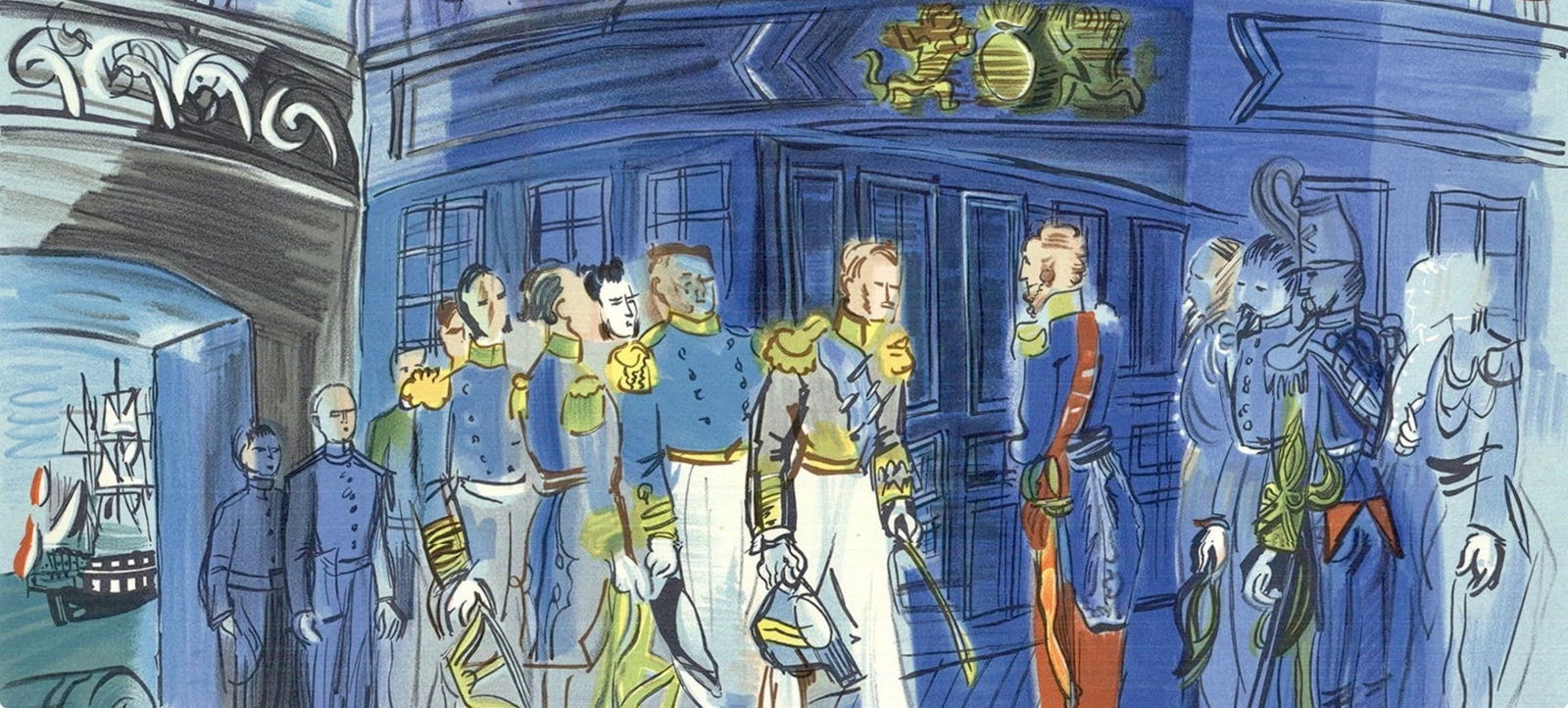 Lithograph - Raoul Dufy - Le Prince de Joinville reu bord d'une fregate anglaise - Lettre mon - 3