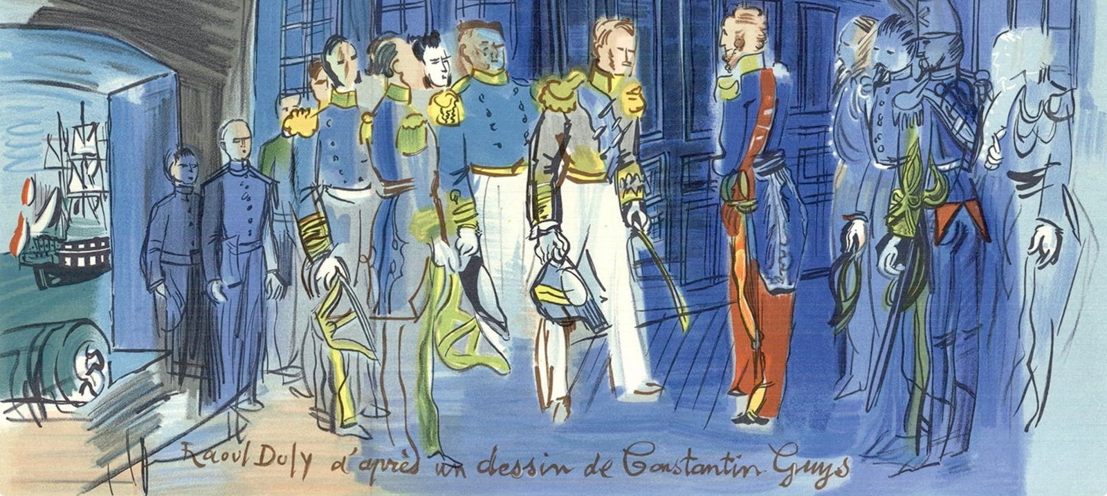 Lithograph - Raoul Dufy - Le Prince de Joinville reu bord d'une fregate anglaise - Lettre mon - 4