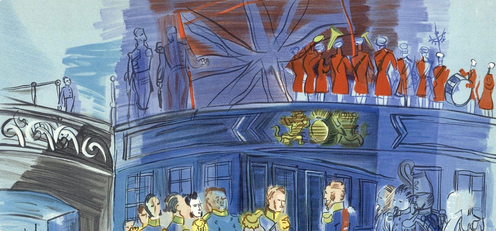 Lithograph - Raoul Dufy - Le Prince de Joinville reu bord d'une fregate anglaise - Lettre mon - 5