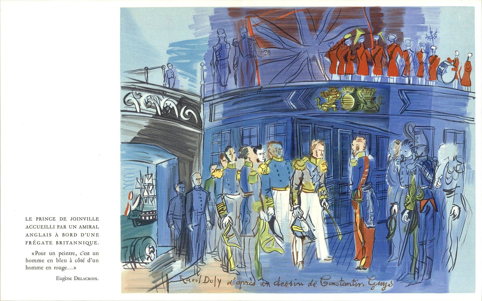 Lithograph - Raoul Dufy - Le Prince de Joinville reu bord d'une fregate anglaise - Lettre mon - 6