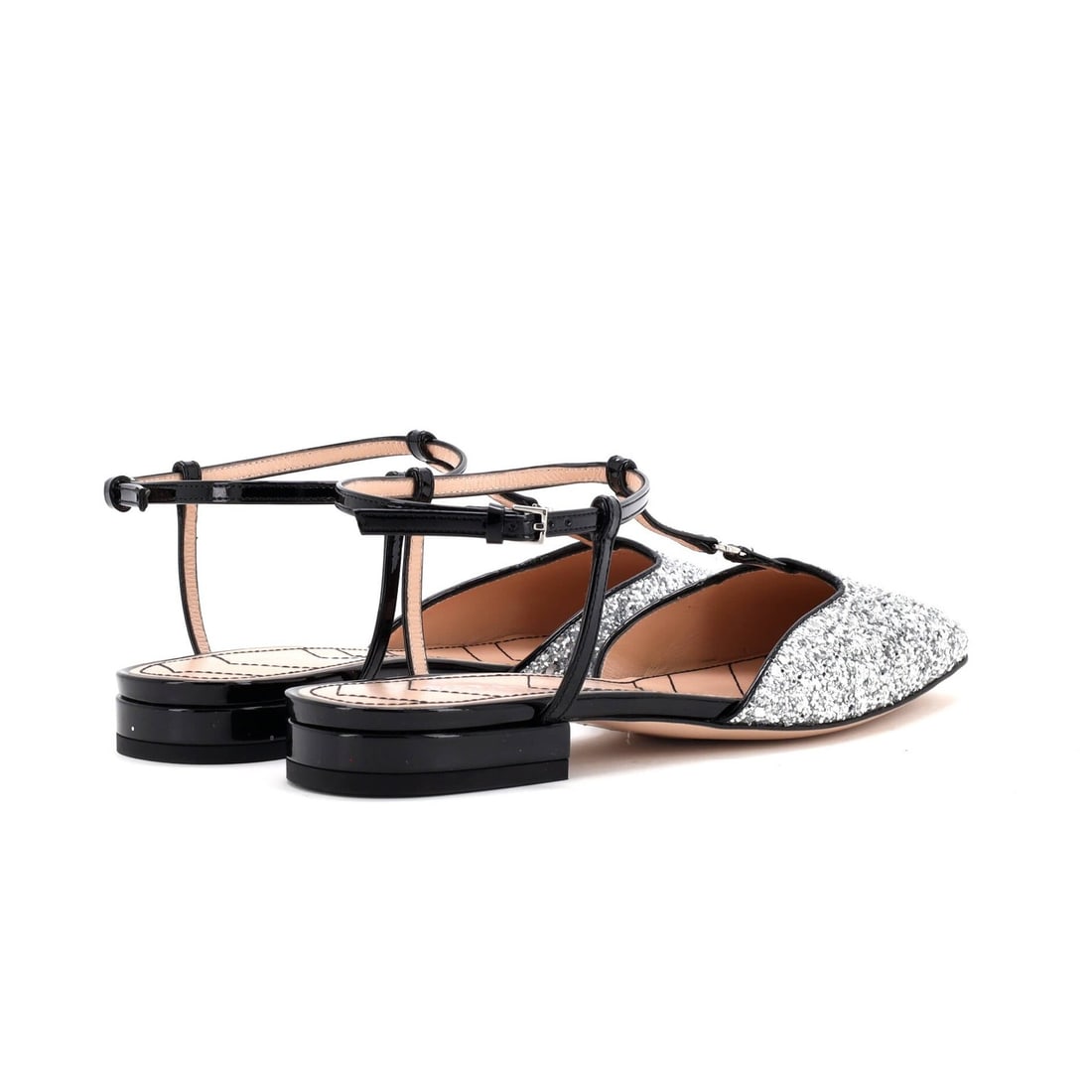 Patent Gucci Women's GG Slingback Flats Glitter and - 3