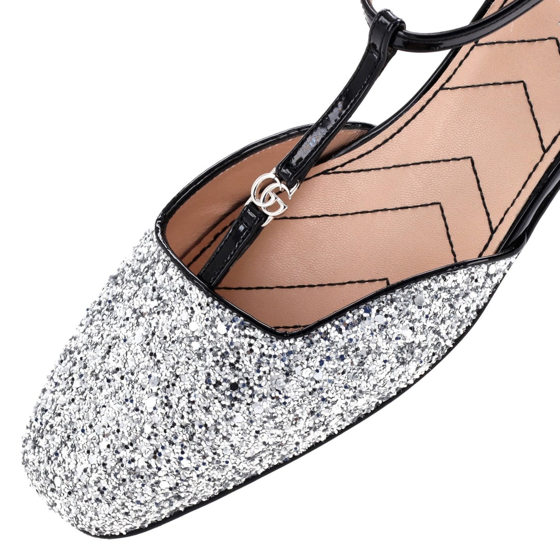 Patent Gucci Women's GG Slingback Flats Glitter and - 5