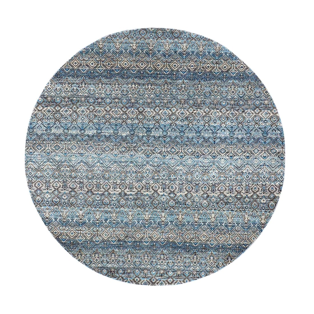 Rug 6'x5'11" Blue 100% Wool Hand Knotted Kohinoor Herrita Design Round (1 of 7)