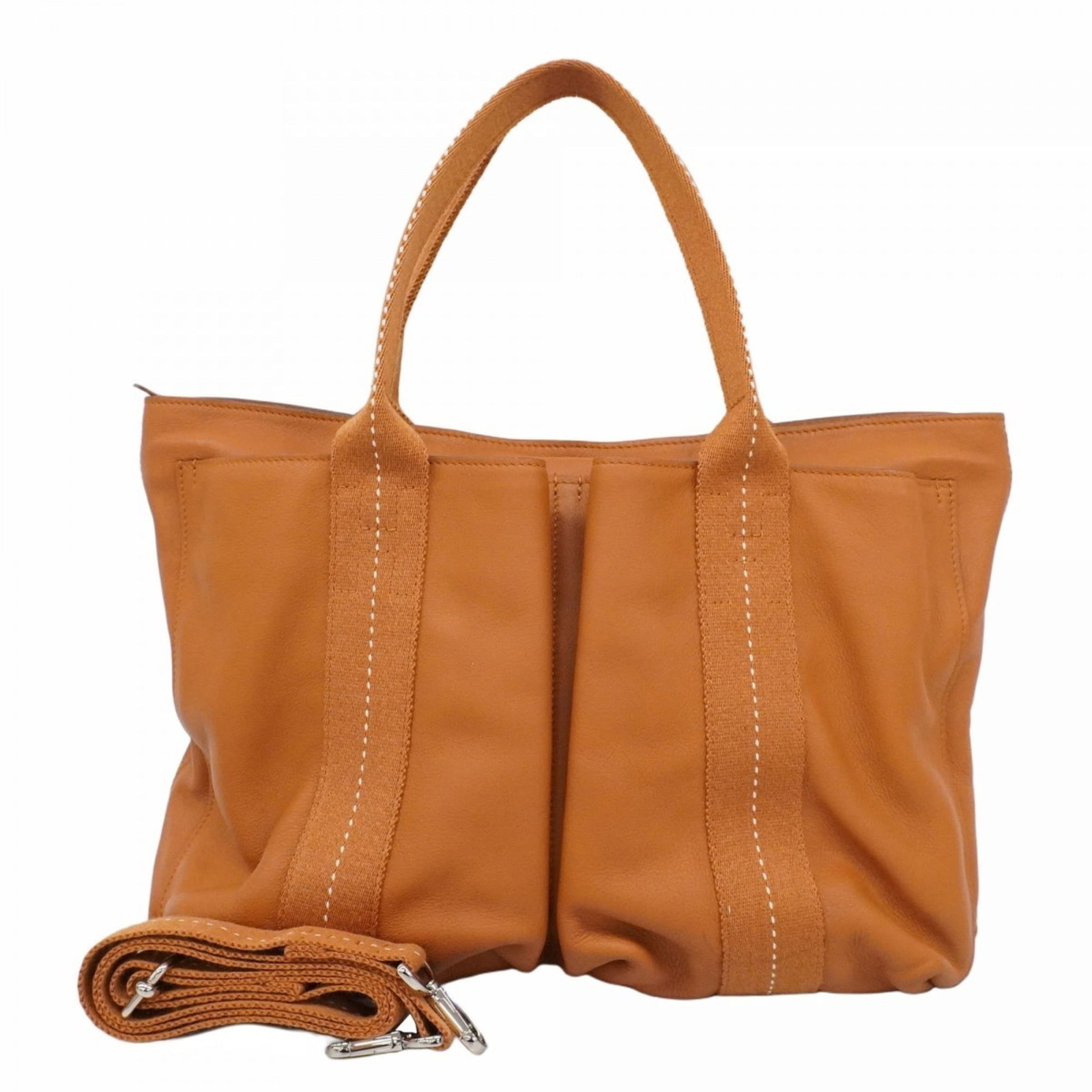 Leather Hermes Tote Bag: Leather Hermes Tote Bag This listing features Leather Hermes Tote Bag. Item specifics are provided below. Item Specifics: Brand: Hermes Type: Tote Bag Material: Leather Color: Brown Hardware Color: