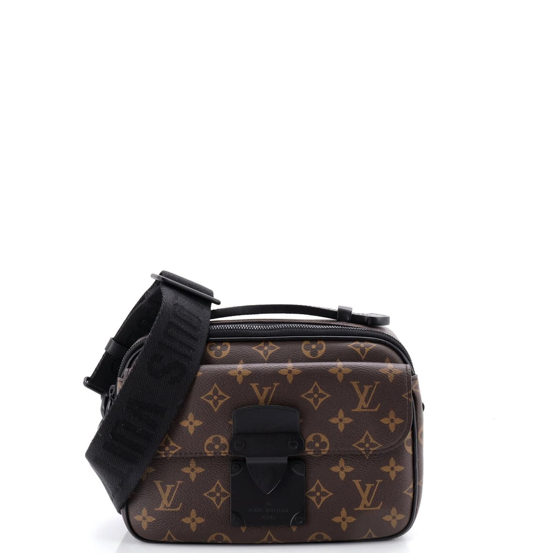 Canvas Louis Vuitton S Lock Messenger Bag Macassar Monogram (1 of 6)