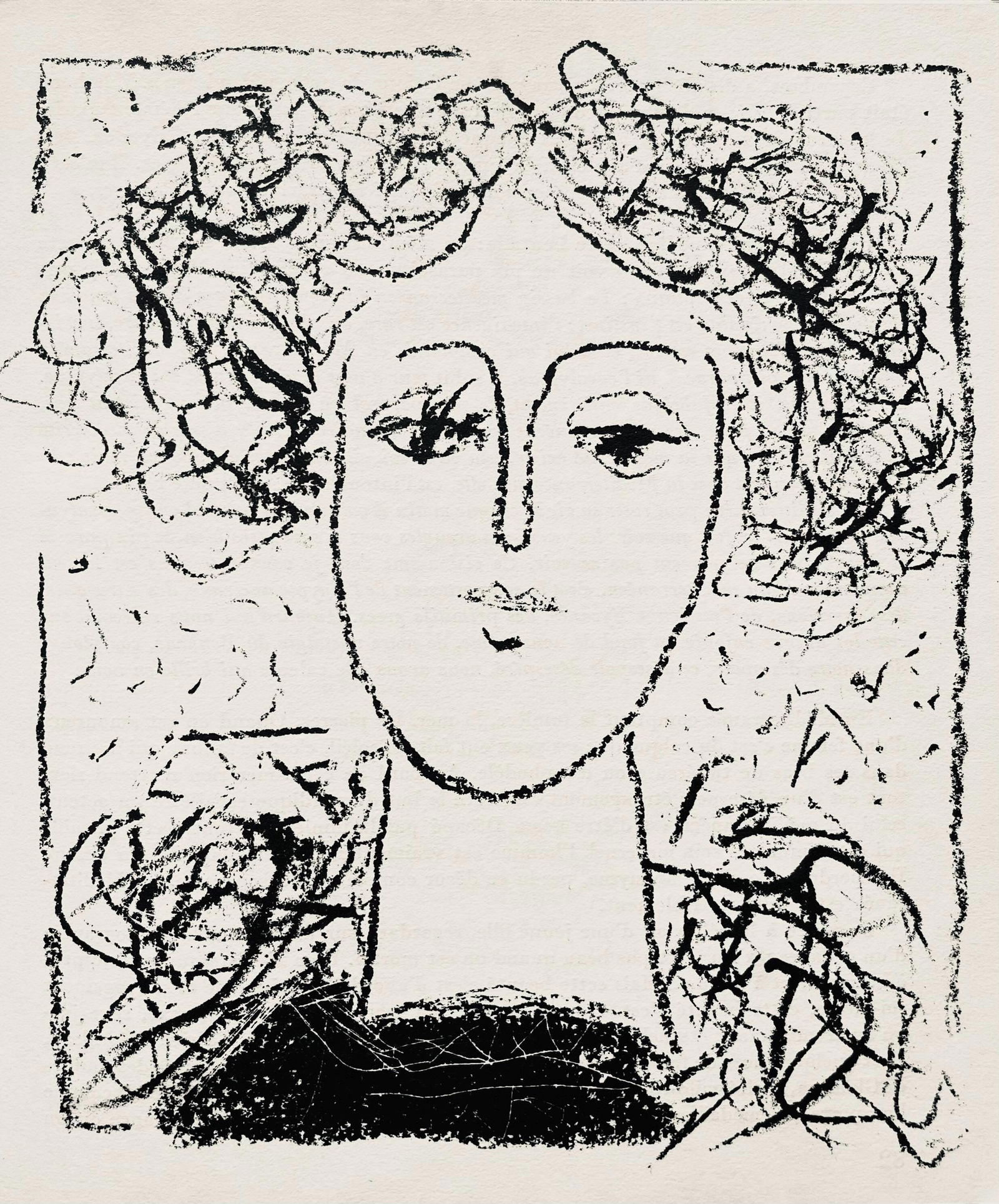 Lithograph - Andr Marchand - Composition - pierre feu provence noire (1 of 7)