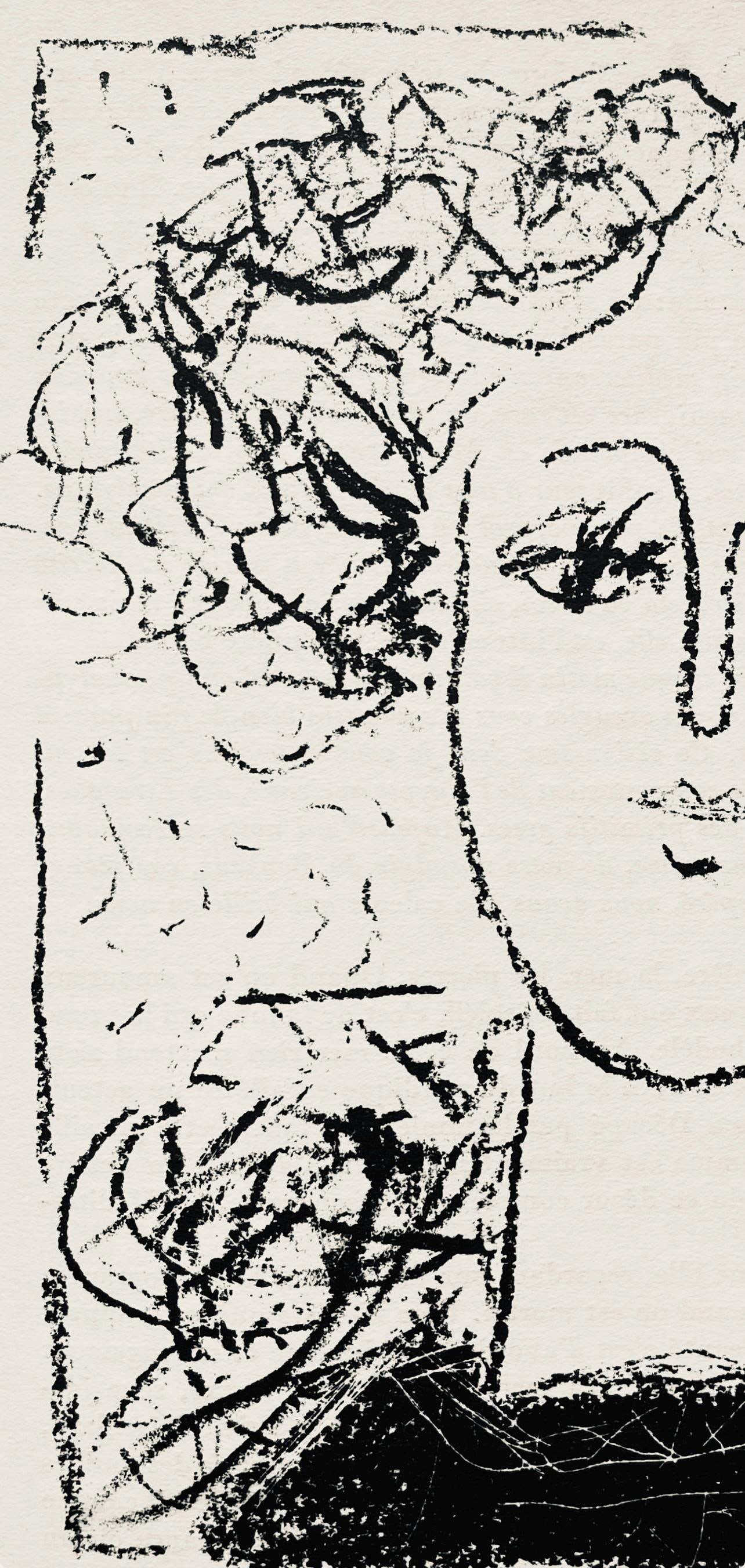 Lithograph - Andr Marchand - Composition - pierre feu provence noire - 3