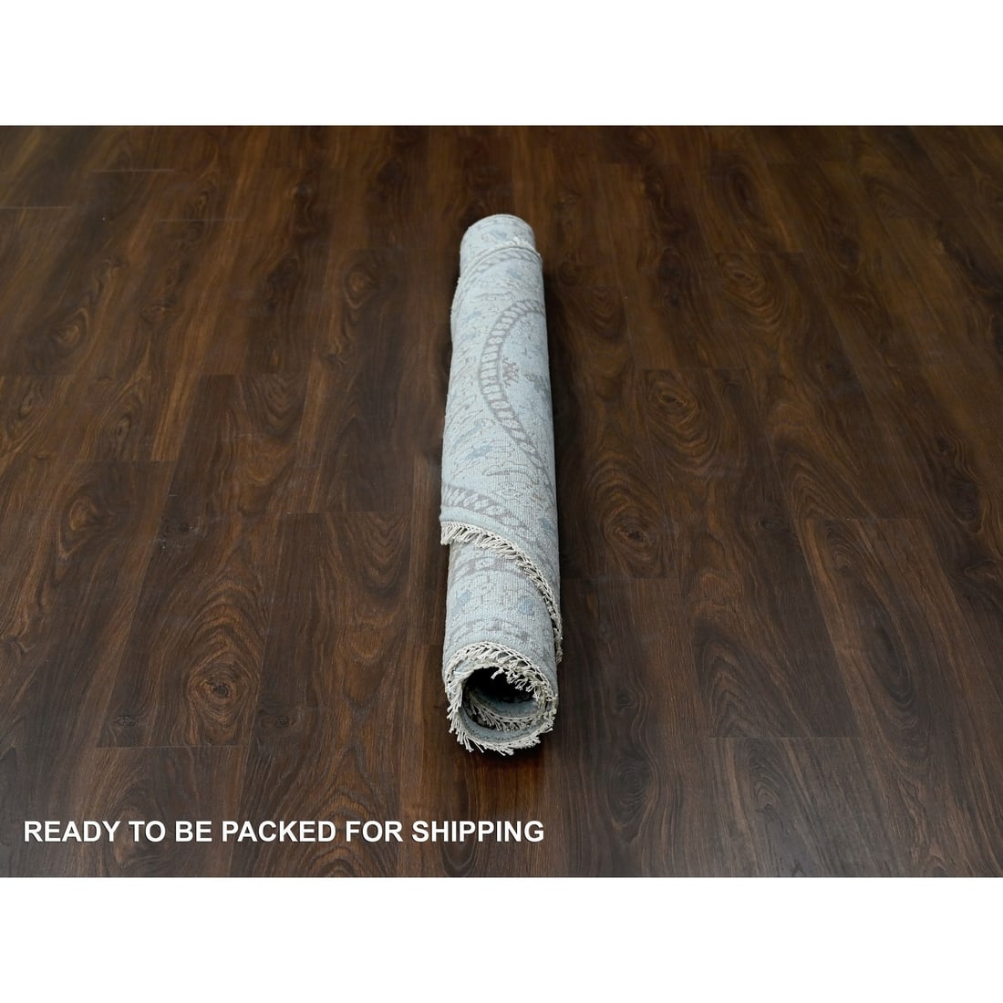 Rug 6'x6' Gray Zoroastrian 100% Wool Village Inspired Hand Knotted Round - 5