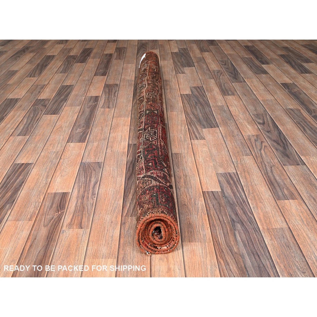 Rug 5'7"x6'8" Blush Red Vintage Zoroastrian Sheeraz Hand Knotted Pure Wool - 5