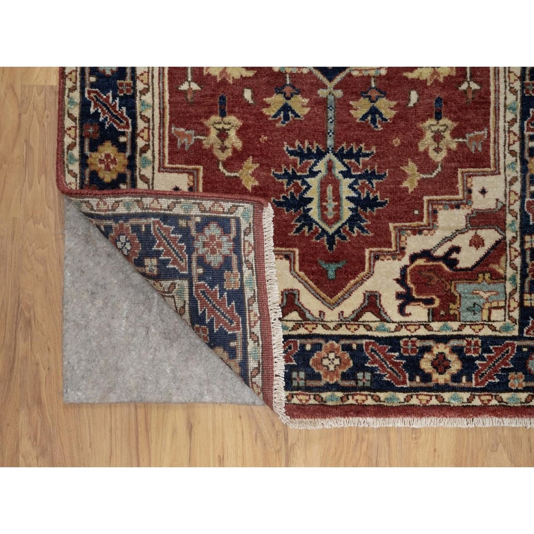 Runner 2'7"x8'2" Red Antiqued Fine Heris Re-Creation Rug Hand Knotted Wool - 3