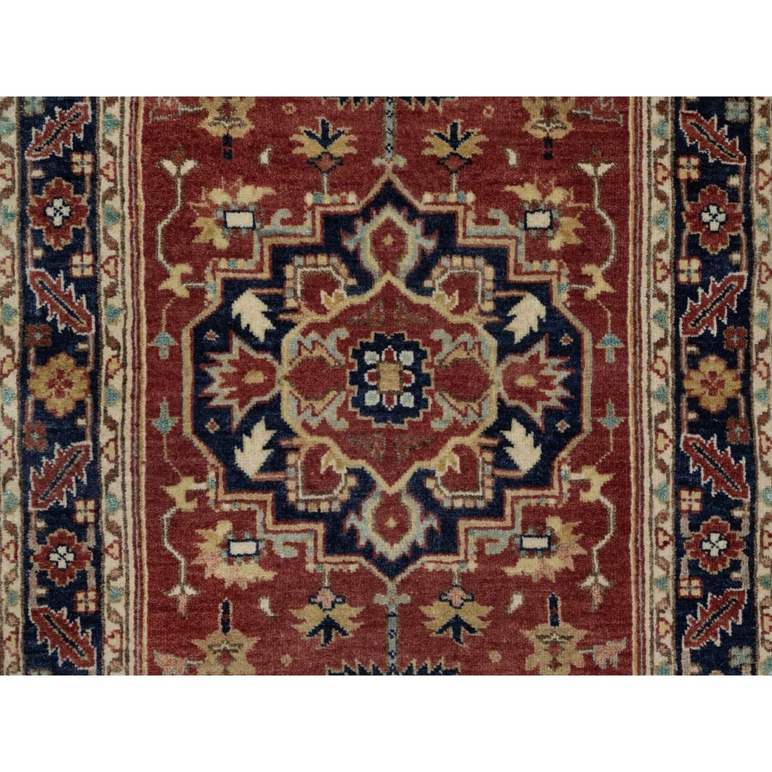 Runner 2'7"x8'2" Red Antiqued Fine Heris Re-Creation Rug Hand Knotted Wool - 5