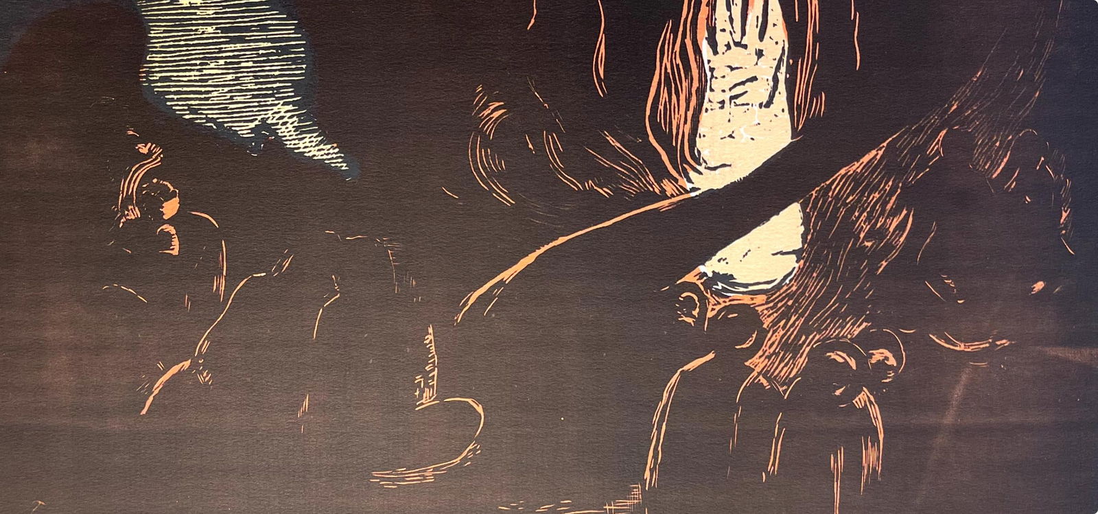 Woodcut - Paul Gauguin - The Devil Speaks (Mahna No Varua Ino) - Gauguin - 3