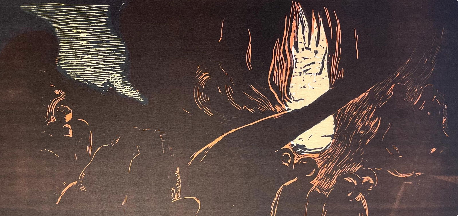 Woodcut - Paul Gauguin - The Devil Speaks (Mahna No Varua Ino) - Gauguin - 4