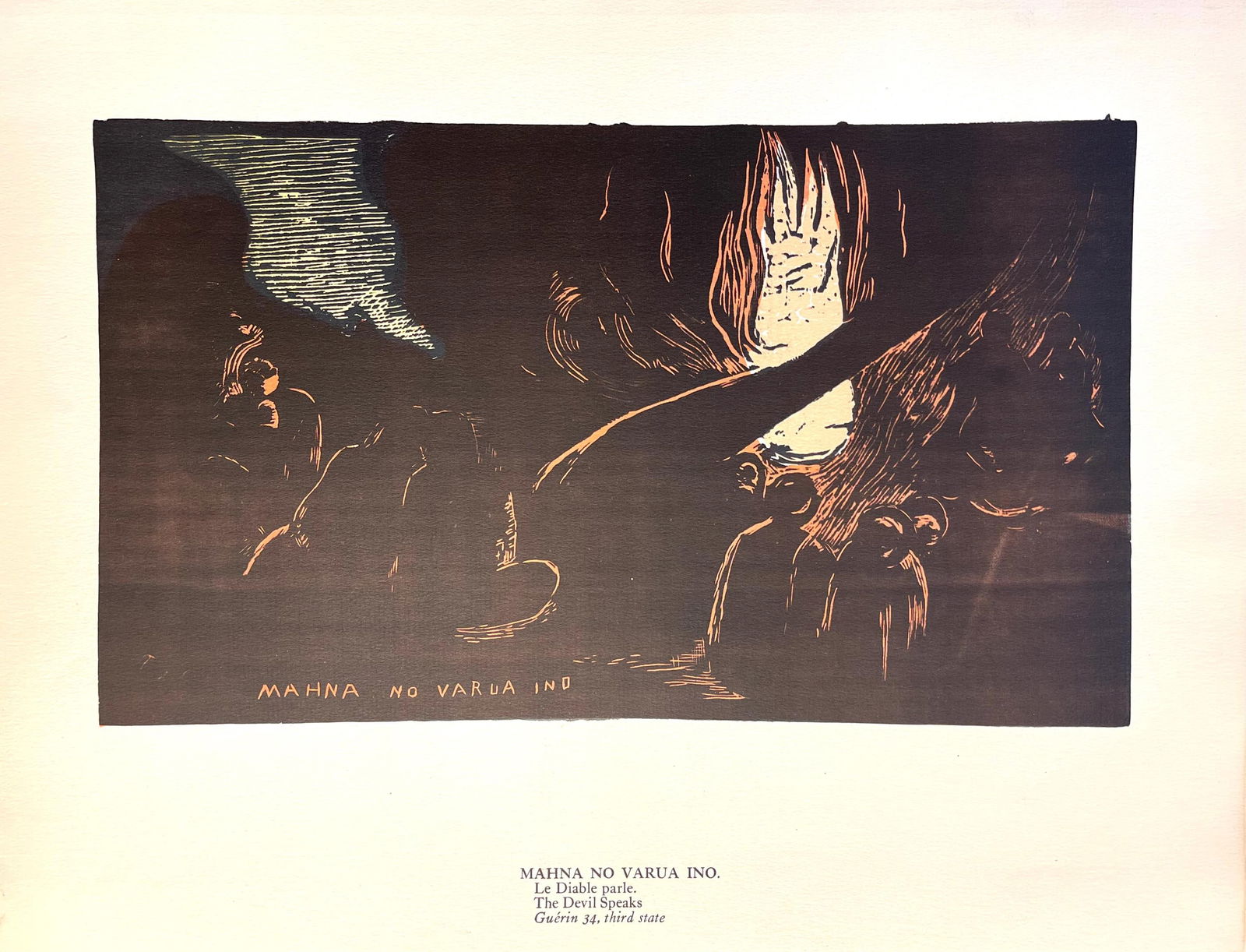 Woodcut - Paul Gauguin - The Devil Speaks (Mahna No Varua Ino) - Gauguin - 8
