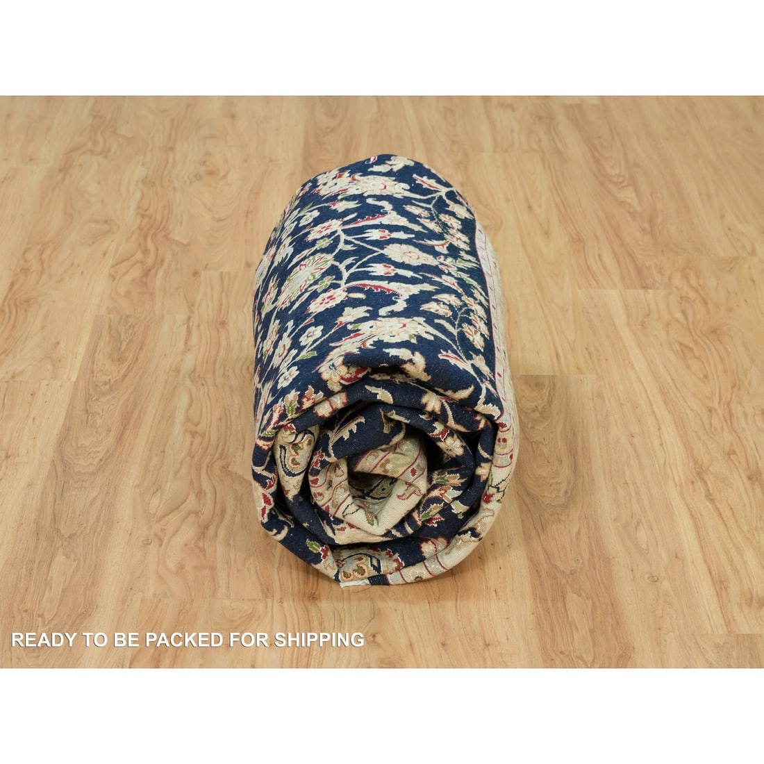 Rug 7'9"x10' Space Cadet Blue Hand Knotted Nain Design 250 KPSI Pure Wool - 10