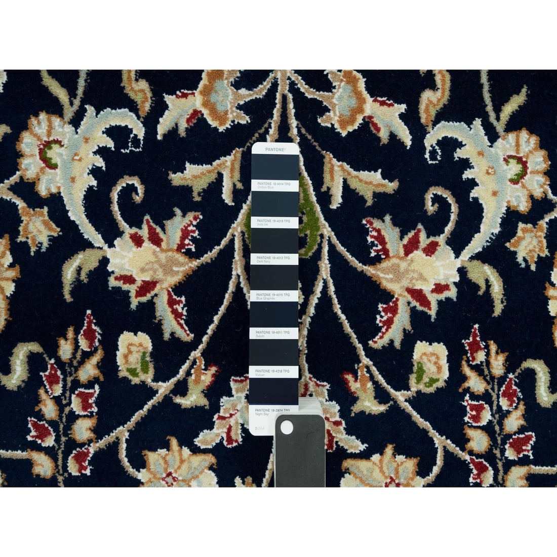 Rug 7'9"x10' Space Cadet Blue Hand Knotted Nain Design 250 KPSI Pure Wool - 8