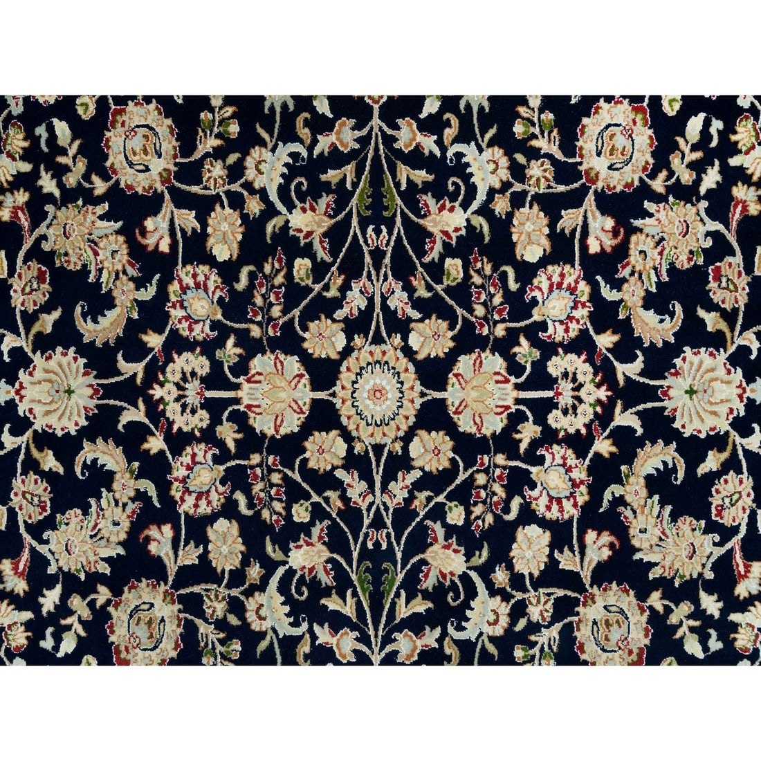 Rug 7'9"x10' Space Cadet Blue Hand Knotted Nain Design 250 KPSI Pure Wool - 9