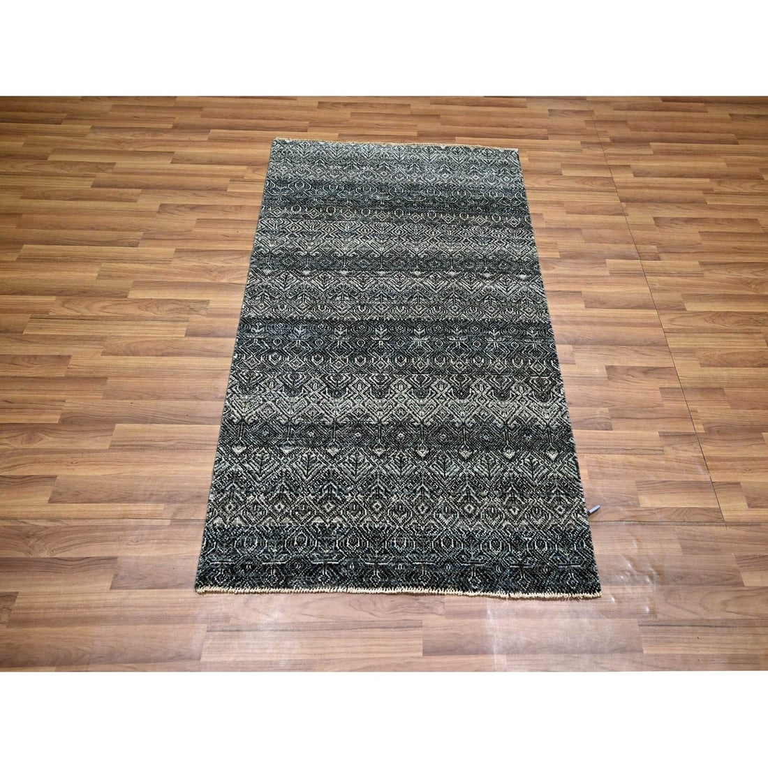 Rug 3'1"x5' Gray Small Repetitive Kohinoor Heritta Hand Knotted Pure Wool - 2
