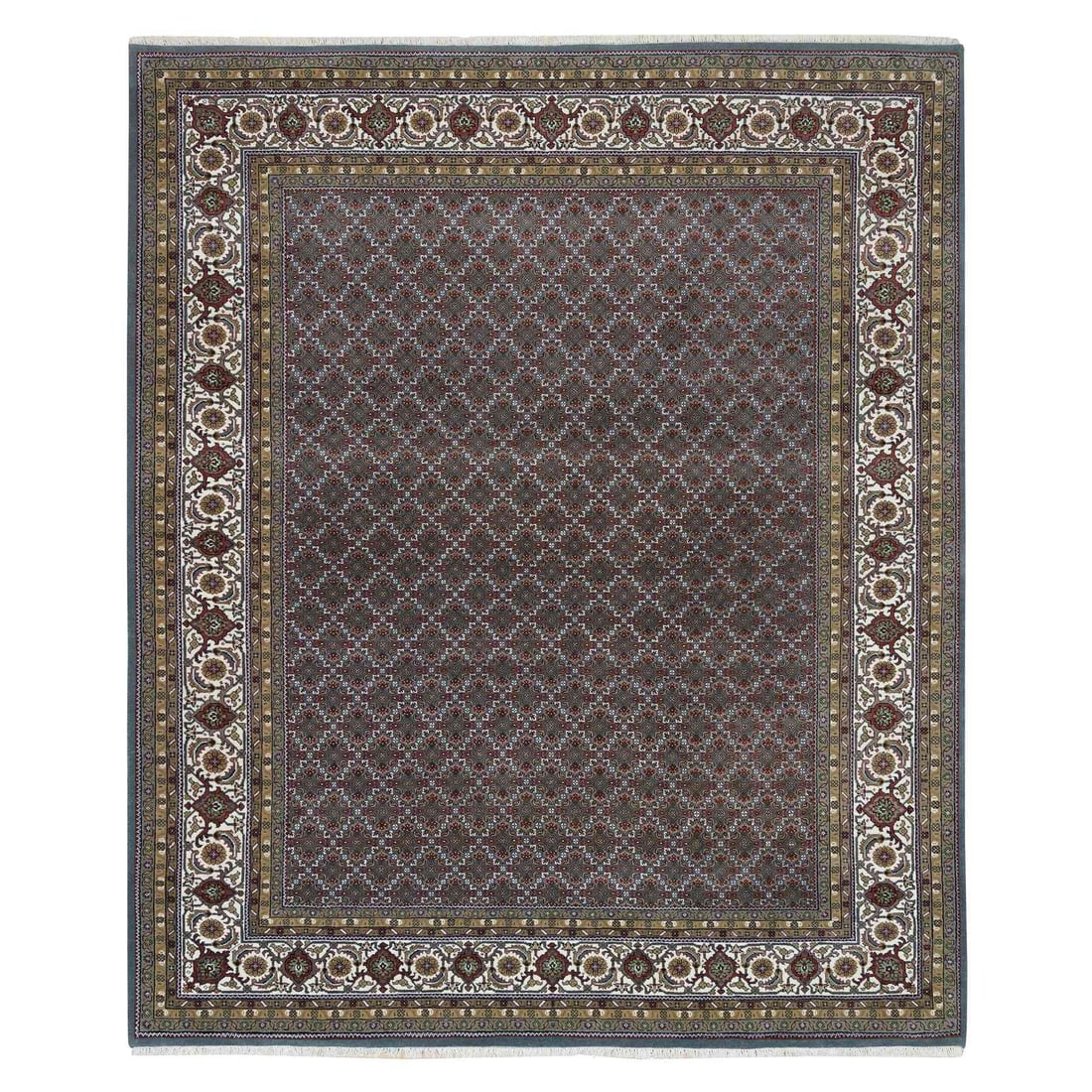 Rug 8'1"x10' Black Coral Gray 175 KPSI Herrita Design Wool Hand Knotted: Rug 8'1"x10' Black Coral Gray 175 KPSI Herrita Design Wool Hand Knotted This listing features Rug 8'1"x10' Black Coral Gray 175 KPSI Herrita Design Wool Hand Knotted. Item specifics are provided