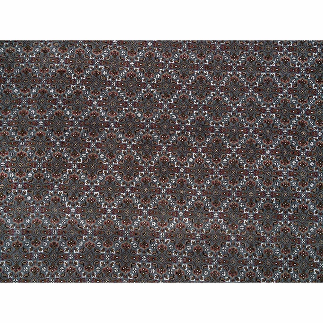 Rug 8'1"x10' Black Coral Gray 175 KPSI Herrita Design Wool Hand Knotted - 9