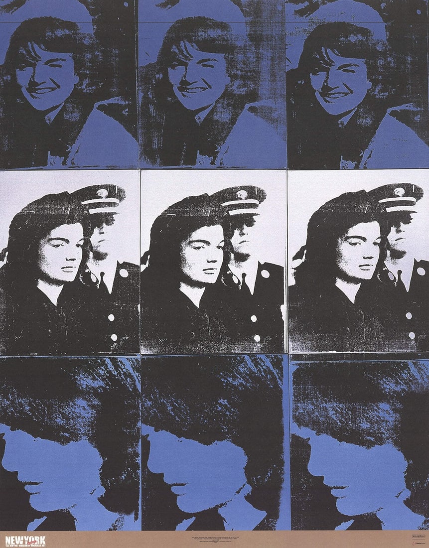 & ANDY WARHOL The Three phases of Jackie 34.5" x 26.5" Poster 1989 Pop Art Black (1 of 4)