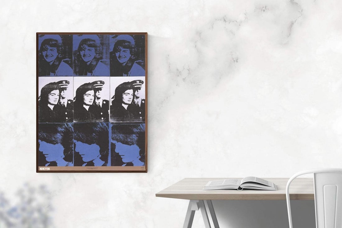 & ANDY WARHOL The Three phases of Jackie 34.5" x 26.5" Poster 1989 Pop Art Black - 2