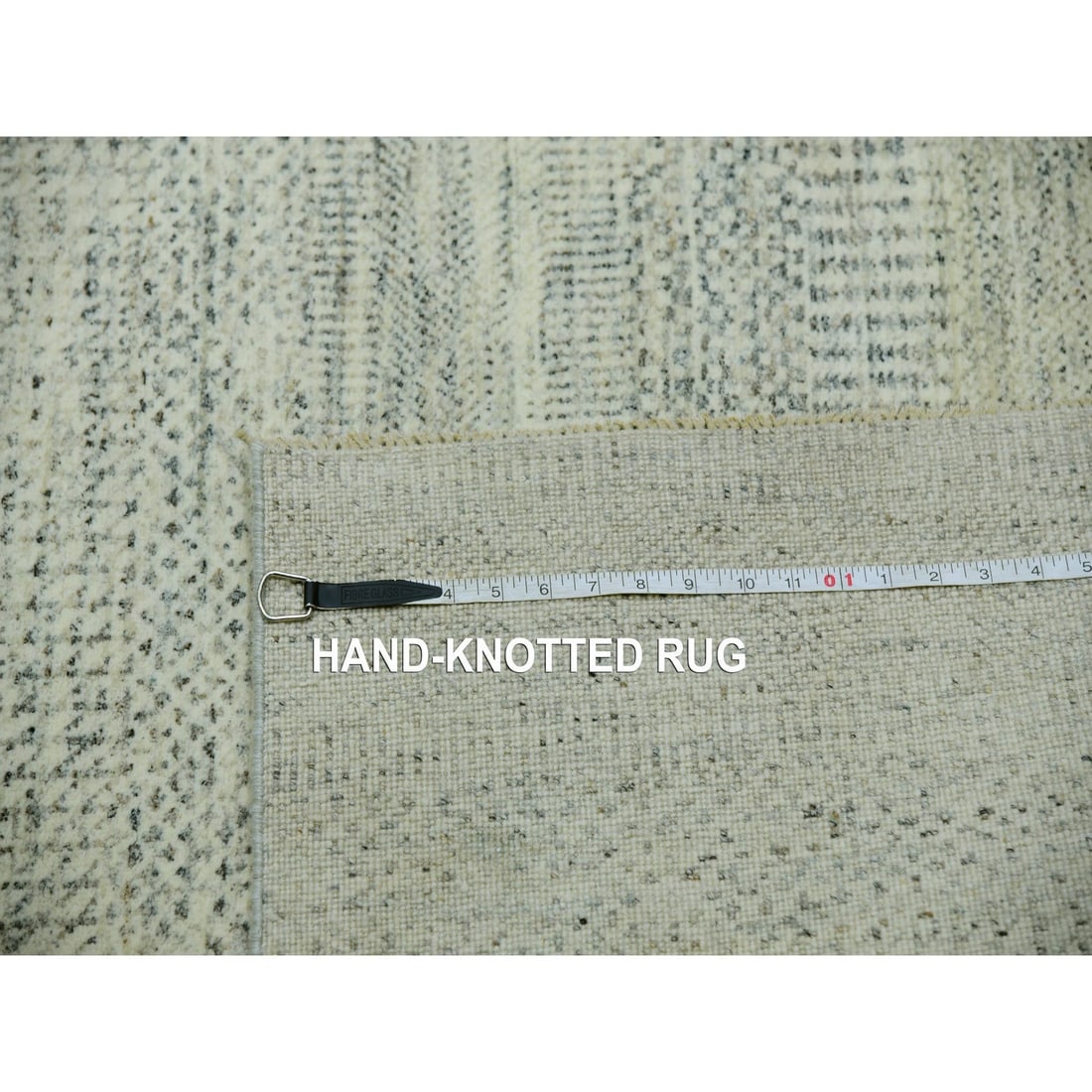 Rug 12'x12' Ivory Wool Modern Square Grass Design Hand Knotted Oriental - 11