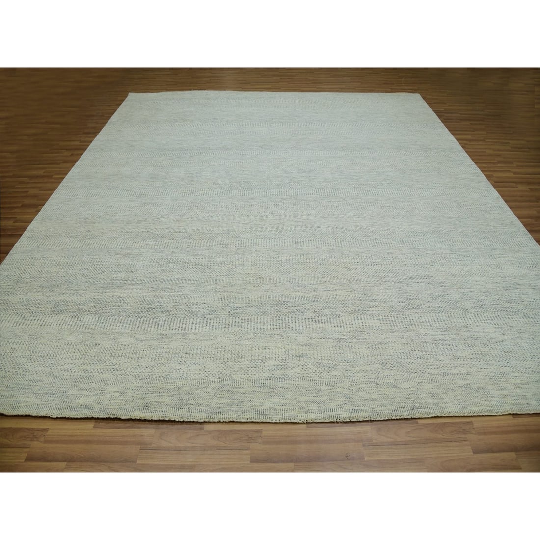 Rug 12'x12' Ivory Wool Modern Square Grass Design Hand Knotted Oriental - 2