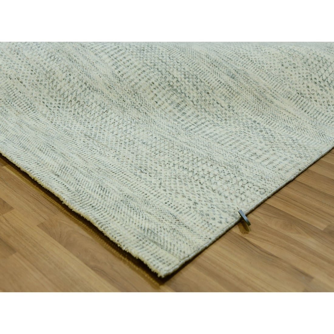 Rug 12'x12' Ivory Wool Modern Square Grass Design Hand Knotted Oriental - 6