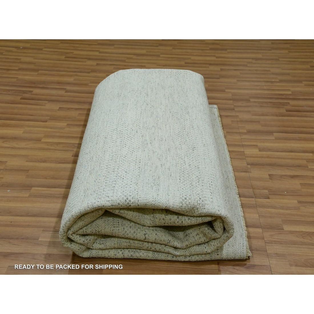 Rug 12'x12' Ivory Wool Modern Square Grass Design Hand Knotted Oriental - 9