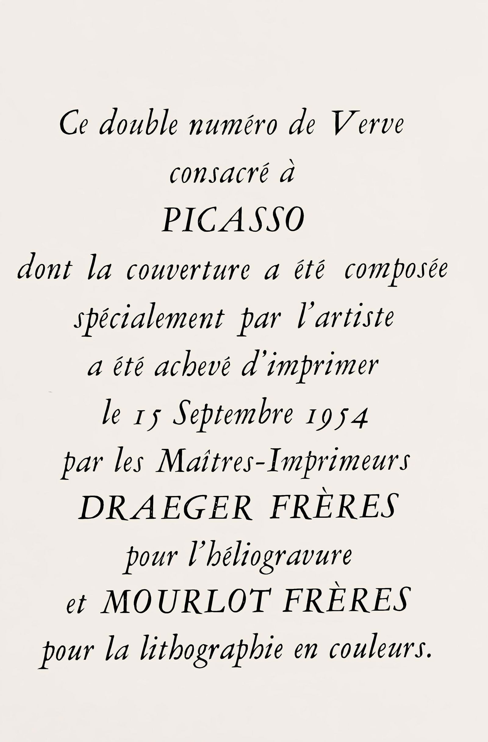 Lithograph - Pablo Picasso - Composition - La Comdie Humaine - Verve - Revue Artistique et Littraire - 6