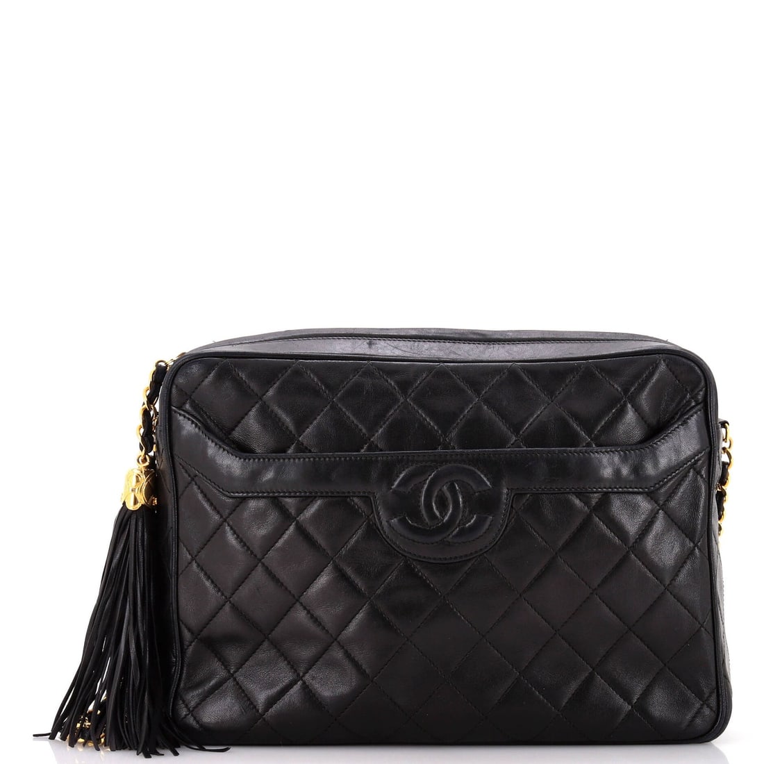 Large Chanel Vintage Camera Tassel Bag Quilted Leather: Large Chanel Vintage Camera Tassel Bag Quilted Leather This listing features Large Chanel Vintage Camera Tassel Bag Quilted Leather. Item specifics are provided below. Item Specifics: Brand: Chanel