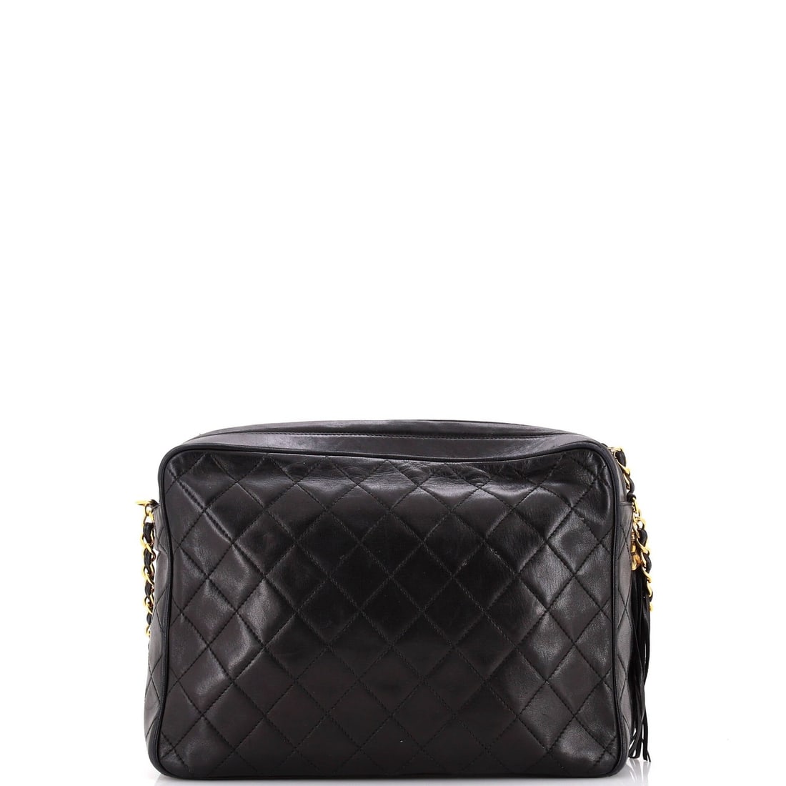 Large Chanel Vintage Camera Tassel Bag Quilted Leather - 3