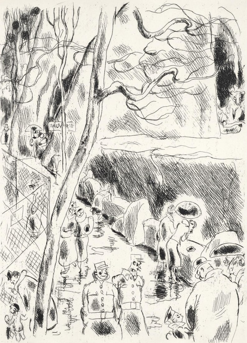 Etching - Gus Bofa - La Mnagerie du Jardin des Plantes - A La gloire Paris (1 of 10)