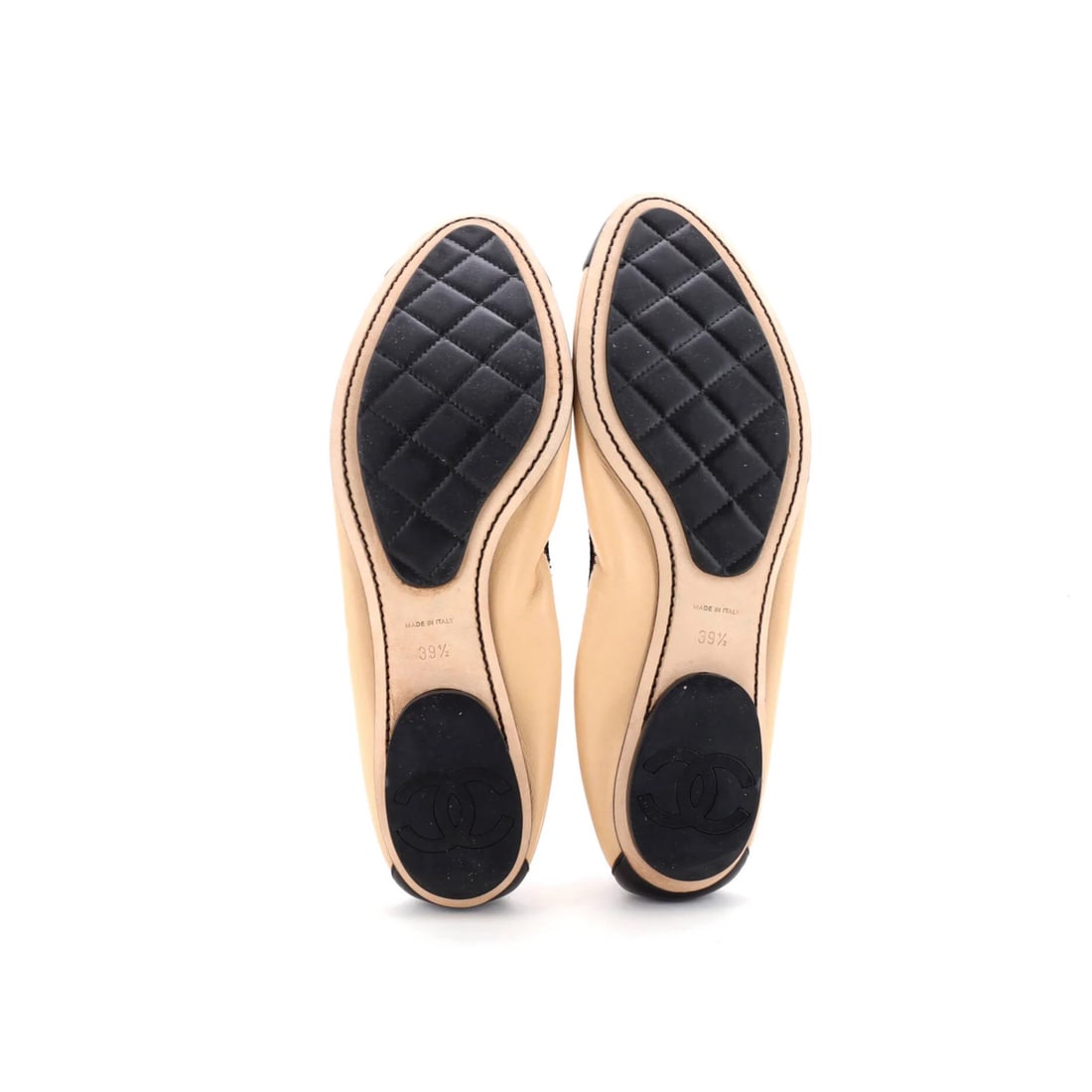 Velvet Chanel Women's Camellia Ballerina Flats Leather with - 4