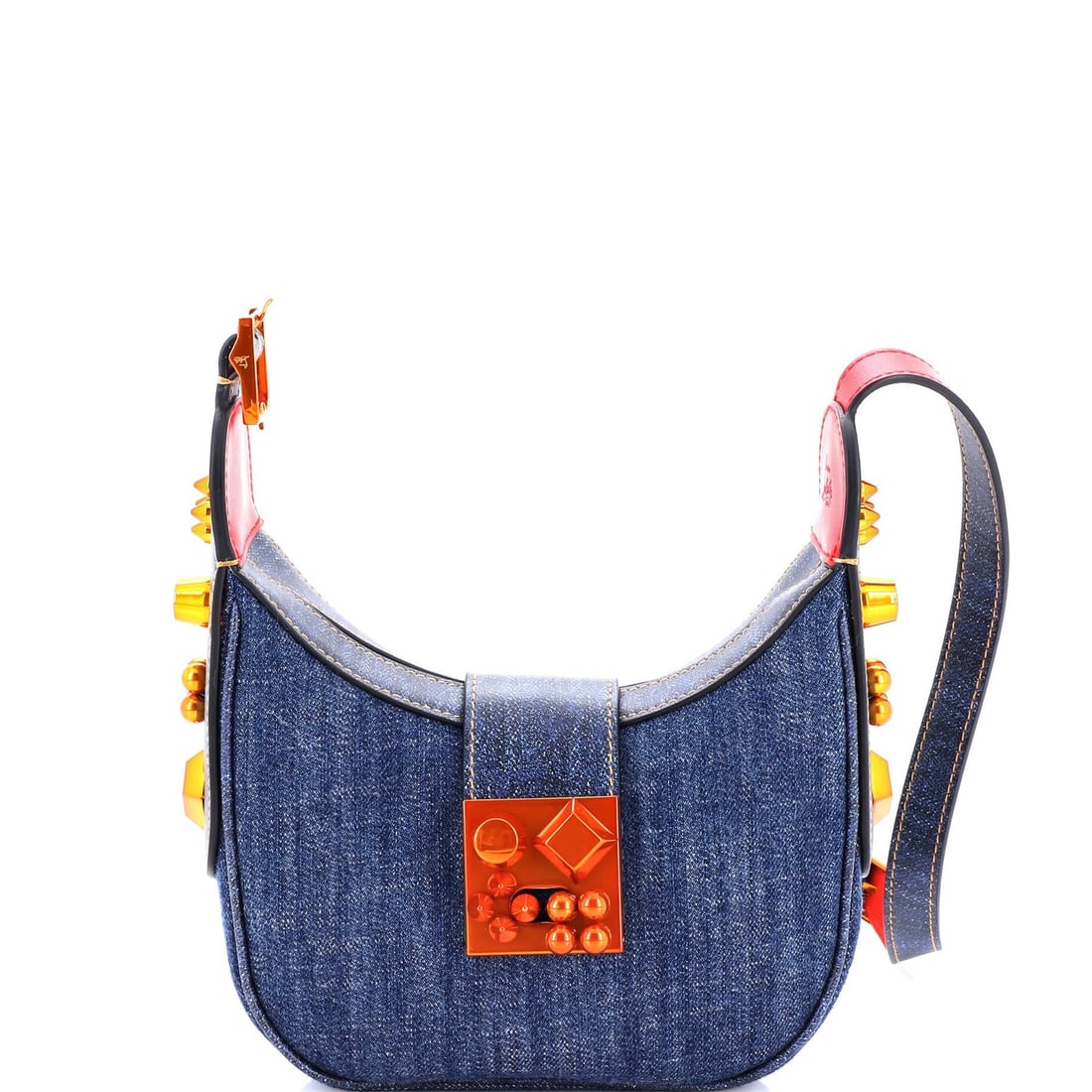 Mini Christian Louboutin Carasky Hobo Denim: Mini Christian Louboutin Carasky Hobo Denim This listing features Mini Christian Louboutin Carasky Hobo Denim. Item specifics are provided below. Item Specifics: Brand: Christian Louboutin Exterior Ma