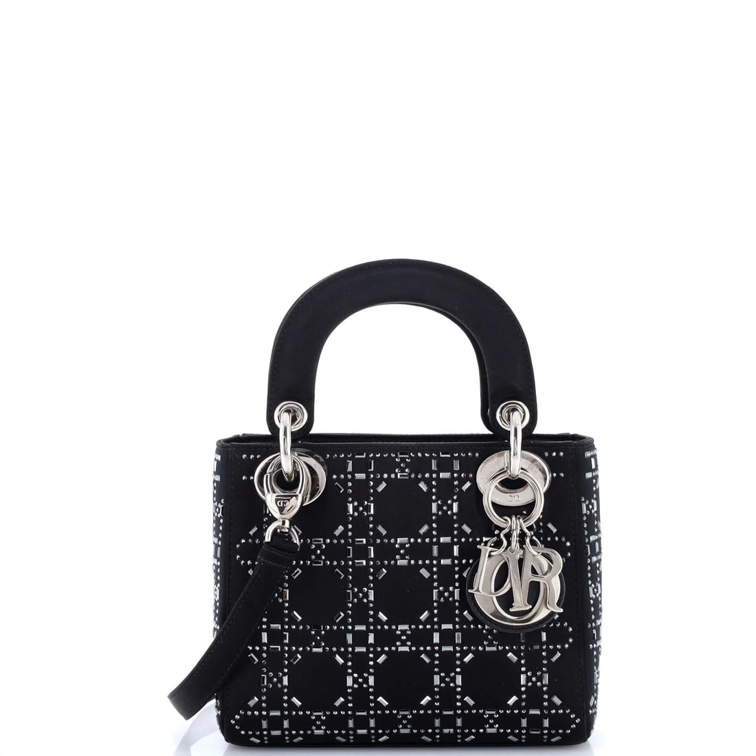 Mini Christian Dior Lady Dior Bag Crystal Embellished Cannage Quilt Satin (1 of 7)