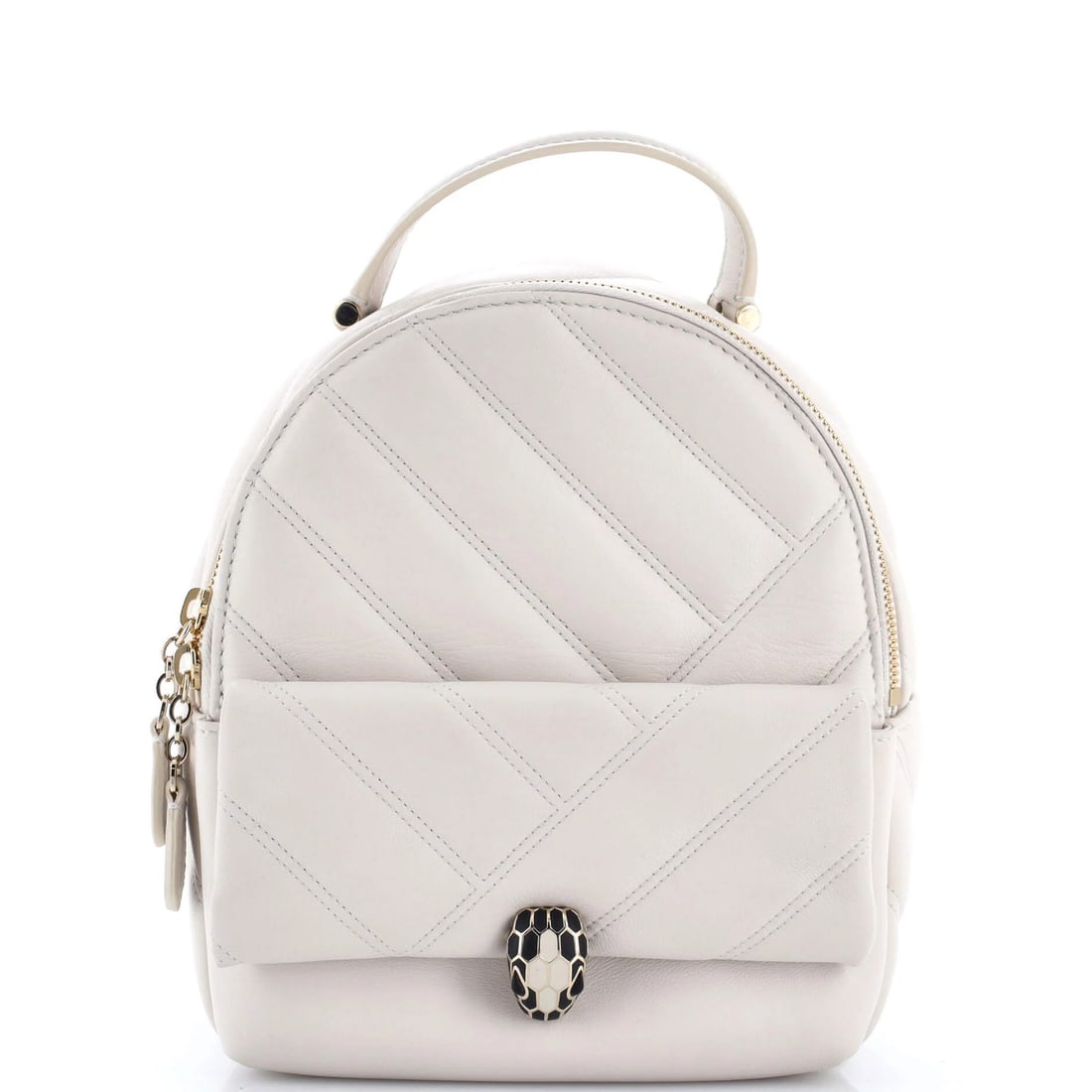 Small Bvlgari Serpenti Cabochon Backpack Diagonal Quilted Leather: Small Bvlgari Serpenti Cabochon Backpack Diagonal Quilted Leather This listing features Small Bvlgari Serpenti Cabochon Backpack Diagonal Quilted Leather. Item specifics are provided below. Item