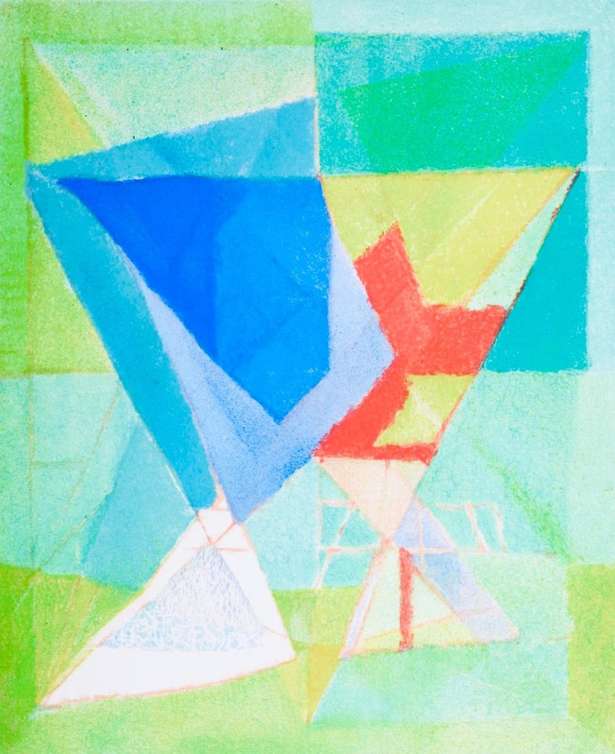 Lithograph - Jacques Villon - Composition (Ginestet/ Pouillon 65-72) - Huit lithographies (1 of 9)