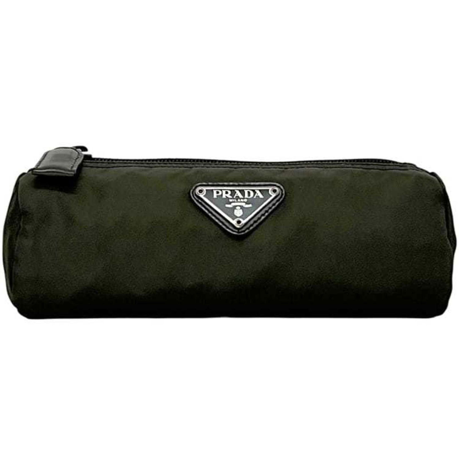 Leather - Prada Pouch Nylon: Leather - Prada Pouch Nylon This listing features Leather - Prada Pouch Nylon. Item specifics are provided below. Item Specifics: Brand: Prada Type: Pouch Material: Nylon , Leather Color: Green, Khaki