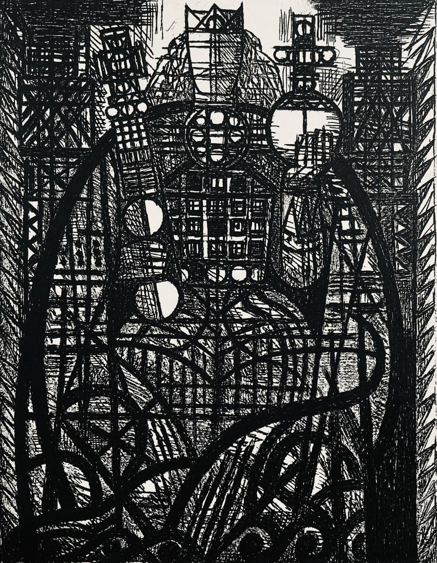 Etching - Marcel Gromaire - Le Roi Malcolm - Scne XXV - Shakespeare - Macbeth - Eaux-fortes de (1 of 8)